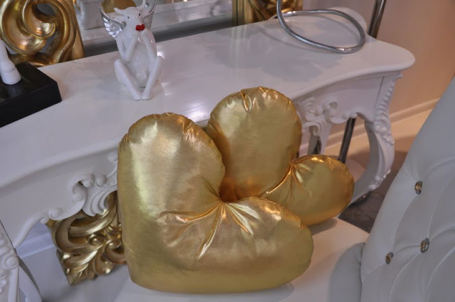Poduszka Cushion Heart złota